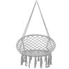 Hanging Macrame Hammock Chair with Handwoven Cotton Backrest