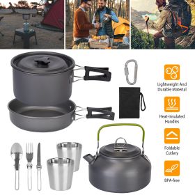 12Pcs Camping Cookware Set Camping Stove Aluminum Pot Pans Kit