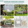 Hanging Macrame Hammock Chair with Handwoven Cotton Backrest