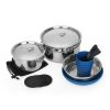 22-Piece Mess Kit and Pans Set with Mesh Carrying Bag