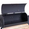 Outsunny 48" Steel Portable Backyard Charcoal BBQ Grill and Offset Smoker Combo with Wheels