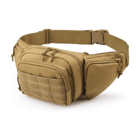 Tactical Military Waist Bag & MOLLE EDC Pouch For Outdoor Activities (Color: Khaki)