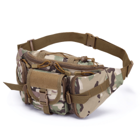 Men's Waterproof Nylon Fanny Pack With Adjustable Belt; Tactical Sport Arm Waist Bag For Outdoor Hiking Fishing Hunting Camping Travel (Color: CP Camouflage)