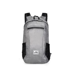 Lightweight Portable Foldable Backpack for Women Men Travel Hiking (Color: Gray)