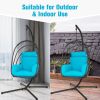 Hanging Folding Egg Chair with Stand Soft Cushion Pillow Swing Hammock