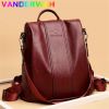 Ladies Anti-theft Soft Leather Backpack Women Vintage Shoulder Bag High Capacity Bag