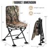 Swivel Folding Chair with Backrest and Padded Cushion