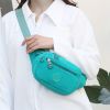 Simple Waist Bag; Letter Patch Decor Crossbody Bag; Casual Nylon Phone Bag For Outdoor Travel Sports